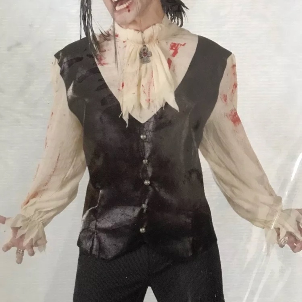 men bloody vampire Halloween costume shirt vest